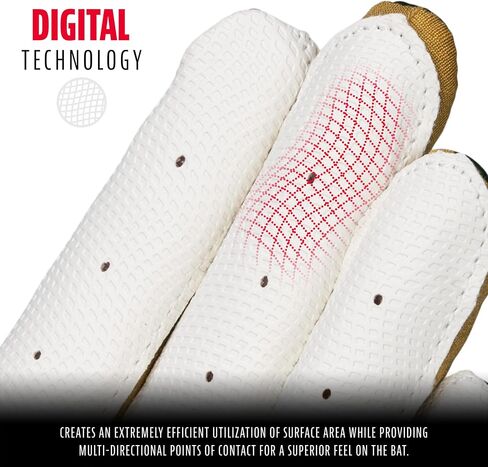 Franklin Sports MLB Batting Gloves - Digitek Camo Baseball + Softball Batting Gloves - Premium Leather Baseball Batting Gloves - Batting Glove Pair - White/Yellow - Youth Small in Saudi Arabia