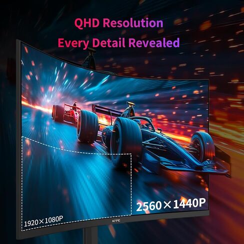 KTC 27 inch WQHD 180Hz 1ms Curved Gaming Monitor 1440P 144Hz Monitor 132% sRGB HVA FreeSync DisplayPort/HDMI/USB VESA Computer Monitor for Gamers (DP Cable Included) in Kuwait