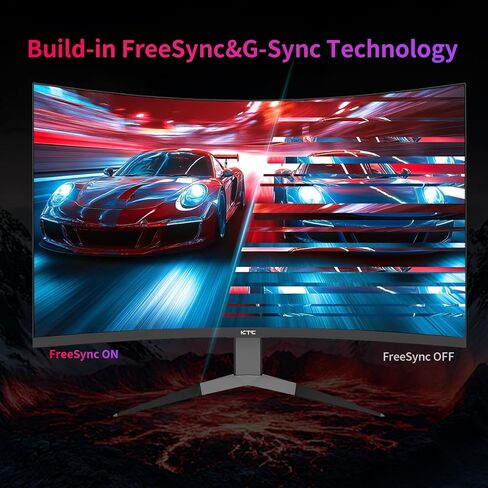 KTC 27 inch WQHD 180Hz 1ms Curved Gaming Monitor 1440P 144Hz Monitor 132% sRGB HVA FreeSync DisplayPort/HDMI/USB VESA Computer Monitor for Gamers (DP Cable Included) in Kuwait