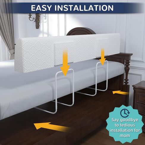 Bed Bumper for Toddlers, Foam Bed Rail for Toddlers, Toddler Bed Rail Bumper, Soft Safety Bed Guard Rail for Kids, Bed Side Rail for Twin, Full, Queen & King Beds (White, 59IN) in Saudi Arabia