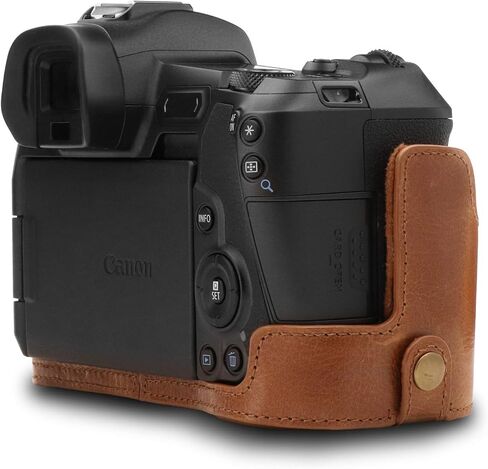 MegaGear MG1558 Ever Ready Genuine Leather Camera Half Case Compatible with Canon EOS Ra, R - Brown in Saudi Arabia