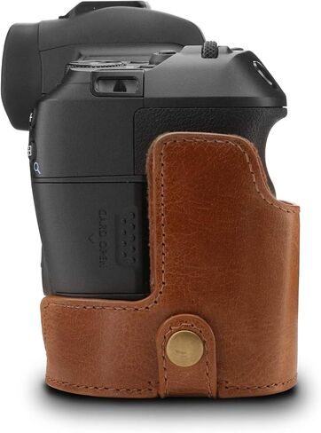 MegaGear MG1558 Ever Ready Genuine Leather Camera Half Case Compatible with Canon EOS Ra, R - Brown in Saudi Arabia