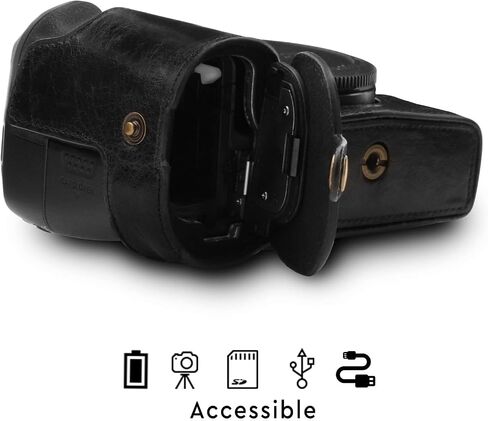 MegaGear MG1558 Ever Ready Genuine Leather Camera Half Case Compatible with Canon EOS Ra, R - Brown in Saudi Arabia