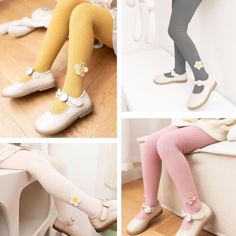 Baby Girl Tights,Toddler Tights With Two-Color Kitten Cute Decoration,Leggings Little Girls Seamless Stockings Cotton Pantyhose for Newborn Infant Toddler Black/Gray/Apricot 3-5 T 2Pack in Saudi Arabia