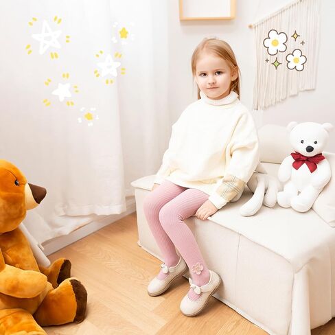 Baby Girl Tights,Toddler Tights With Two-Color Kitten Cute Decoration,Leggings Little Girls Seamless Stockings Cotton Pantyhose for Newborn Infant Toddler Black/Gray/Apricot 3-5 T 2Pack in Saudi Arabia