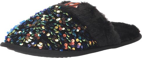 FOCO Women's NFL Logo Ladies Sequin Fashion Slippers, Team Color, 9-1841, Large (9-10) in Saudi Arabia