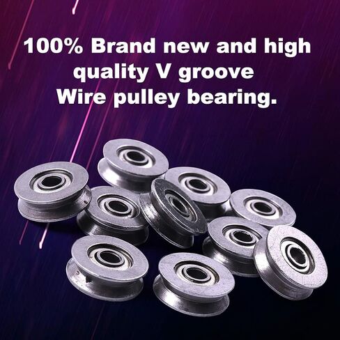 Atoplee 20pcs V623 Bearing Steel Wire V Groove Pulley Ball Bearing, 3x12x4mm in Saudi Arabia