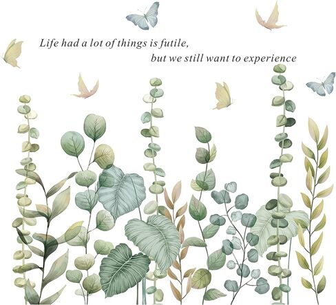 WAFT YEARN Hanging Vine Wall Decals Ivy Green Leaves Wall Stickers for Bedroom Livingroom Kindergarten Kid‘sroom Playroom Home Decoration Murals Wall Decor (Green Plant 6) in Saudi Arabia