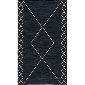 SAFAVIEH Vintage Leather Collection Runner Rug - 2'3" x 9', Black & Natural, Handmade Modern Rustic Boho, Ideal for High Traffic Areas in Living Room, Bedroom (VTL802Z)