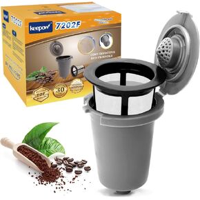 KEEPOW 2PCS Reusable Filter Cup for Cuisinart Coffee Maker Filter Replacement Parts, Reusable Coffee Filters for Cuisinart Single Serve Coffee Maker for HomeBarista Reusable Filter Cup