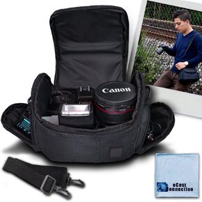 Acuvar Medium Soft Padded Camera Equipment Bag / Case for Canon 70D, 60D, 6D, 7D, 40D, 30D, 20D, 1D, 1DC, 1DS, 1DX, SL1, EOS-M, 5D, 5D Mark II, 5D Mark III, T1I, T4I, T5I, XT, XTI, T3, T5 & More