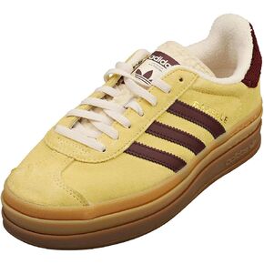 adidas Women's Gazelle Bold Shoes Sneaker, Almost Yellow/Maroon, Size 9.5