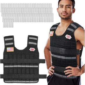 Adjustable Weighted Vest, 44LB Workout Equipment, Full Body Weighted Jacket for Men, Women, Strength Training, Running, Fitness & Muscle Building