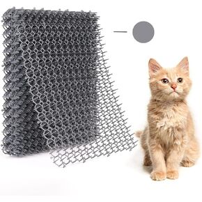 Cat Deterrent Scat Mat for Cats - Cat Spike Mat (Set of 10, Grey) 16.5 x 13.4 Inch with 1 Inch Spikes is A Perfect Cat Repellent Indoor & Outdoor for All Seasons