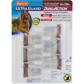 Hartz UltraGuard Dual Action Flea & Tick Topical Dog Treatment and Flea and Tick Prevention, 6 Months, 5-14 Pound Dogs 6-count(Pack of 1)