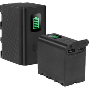 2 Pack NP-F750 Replacement Batteries with USB Type C Port/Cable, Rechargeable Camera Camcorder Video Light Monitor Battery for Sony NP-F550 F750 F950 F970 F980