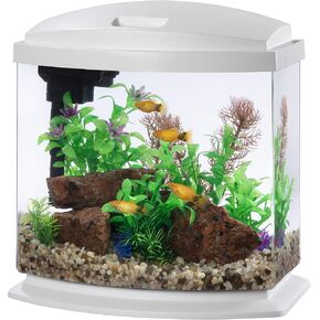 Aqueon LED MiniBow Small Aquarium Fish Tank Kit with SmartClean Technology, Blue, 1 Gallon