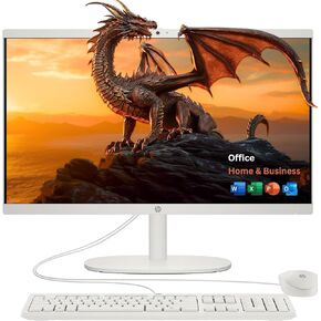 HP Newest 22 inch All-in-One Desktop PC | Windows 11 Pro | Microsoft Office Trial Included | 16GB RAM, 1TB SSD | Intel Celeron Processor | Mouse and Keyboard | FHD Display