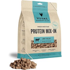 Vital Essentials Freeze Dried Dog Food Toppers, Raw Salmon Mini Nibs Topper for Dogs 6 oz
