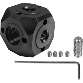 Screw Hole Bracket Magic Cubic Mount Adapter 1/4" 3/8" Compatible with GoPro DSLR Cameras Cage Flash Microphone Monitor Tripod Bracket (Magic Cube A)