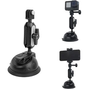 حامل كأس شفط قابل للتعديل لـ Gopro والهواتف الذكية، وزجاج أمامي ولوحة القيادة وقوارب حامل كأس السيارة لـ Gopro Hero 12 11 10 9 8 7 6، Insta360 X3، ملحقات DJI Action