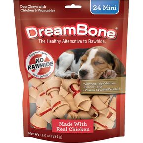 Dreambone Vegetable & Chicken Dog Chews, Rawhide Free, Mini, DBC-02028, 36 Count(Pack of 1)