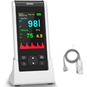 Pulse Oximeter HealthTree Infant Handheld Pulse Oximeter Oxygen Monitor Fingertip for Adult Baby, Rechargeable Oximeter with Overnight Continuous, Alarm