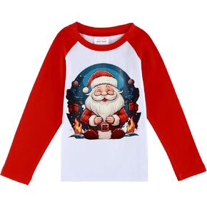HH Family Christmas Shirts for Kids Boys Girls Santa Tree Reindeer Tee Tshirt