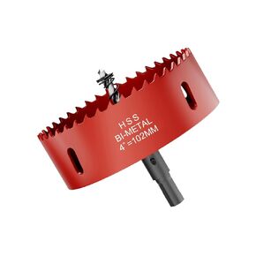 4 Inch Hole Saw - 102mm M42 HSS Bi-Metal Hole Cutter, Triangular Shank Hole Saw Drill Bit with Spring, Hole Saw Tools for Wood, Plywood, Plastic, Gypsum Board, Various Thin Metal Sheets