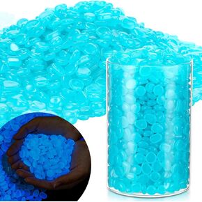Sasylvia 1925 Pcs Glow in The Dark Rocks Stones Glowing Pebbles Luminous Fish Tank Rocks Fairy Garden Decorative Stones for Outdoor Aquarium Yard Decor Lawn Walkway Pathway Indoor (White)
