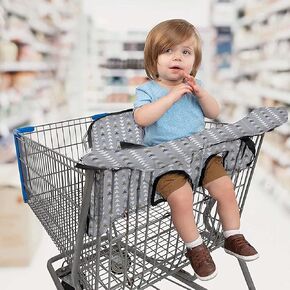 Nuby Easy to Use and Hygienic On-The-Go Shopping Cart and Highchair Cover: 1 Pack, Assorted Designs