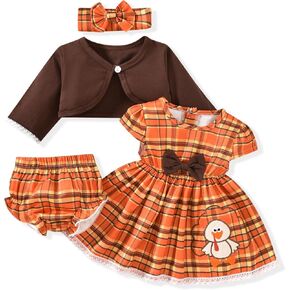 fioukiay Baby Girl Easter Dress Infant 4pcs Bunny Cardigan Sets