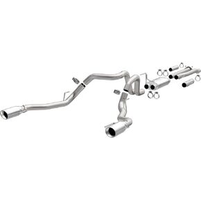 MagnaFlow Performance Exhaust System 19350: Cat-Back, Street Series, For 2017-2020 Ford F-150 Raptor 3.5L, Dual Split Rear Exit Style, Black Coated