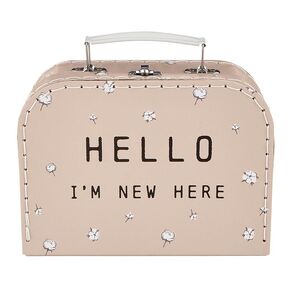 Stephan Baby New Baby Gifts - Keepsake Suitcase Snap Shirt and Hat Gift Set, 3-Piece, Hello I'm New Here