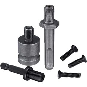 3Pcs Electric Hammer Drill Chuck 1/4" Hex Shank Adapter, SDS-Plus Shank, and 1/2" Socket Square Female Adapter Thread 3/8-24 UNF with Screw for Drill Chuck