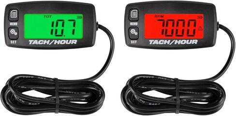 JR-HM032A Self Powered Digital Tach/Inductive/Maintenance/Waterproof/Backlit/Shutdown Hour Meter,Battery Replaceable,for Lawn Mower Tractor Generators and Pneumatic Equipment (1) in Kuwait