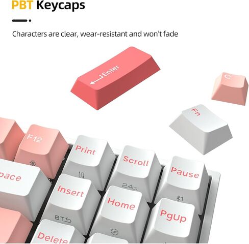 IROK TP87 Tri-Mode Customized Mechanical Keyboard 80% TKL Hot Swapped PBT Keycaps RGB Programmable Wireless Gaming Keyboard with Yellow Switch for Win/Mac Gamer-WhiteBlue in Saudi Arabia