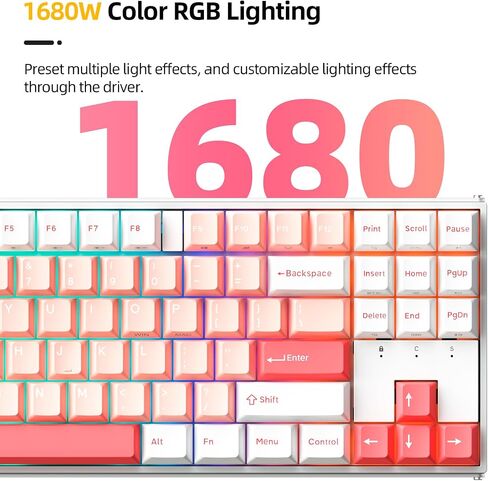 IROK TP87 Tri-Mode Customized Mechanical Keyboard 80% TKL Hot Swapped PBT Keycaps RGB Programmable Wireless Gaming Keyboard with Yellow Switch for Win/Mac Gamer-WhiteBlue in Saudi Arabia
