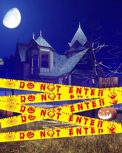 Halloween Decorations Outdoor Caution Tape - 328 Feet Halloween Party Decorations for Indoor Do Not Enter Tape Crime Scene Warning Tape Roll Scary Safety Hazard Signs Haunted House Danger Spooky Area in Saudi Arabia