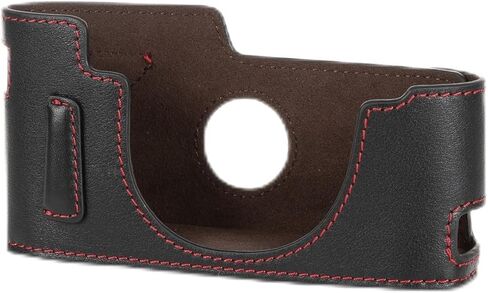 Black Leather with Red Stitching Half Case for Leica M5 Film camera with 2 lugs or 3 lugs in Saudi Arabia