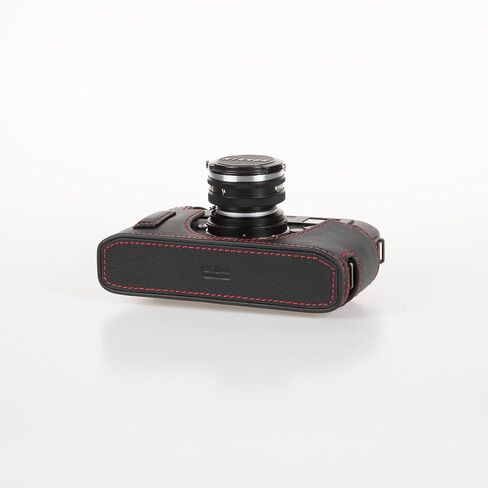 Black Leather with Red Stitching Half Case for Leica M5 Film camera with 2 lugs or 3 lugs in Saudi Arabia