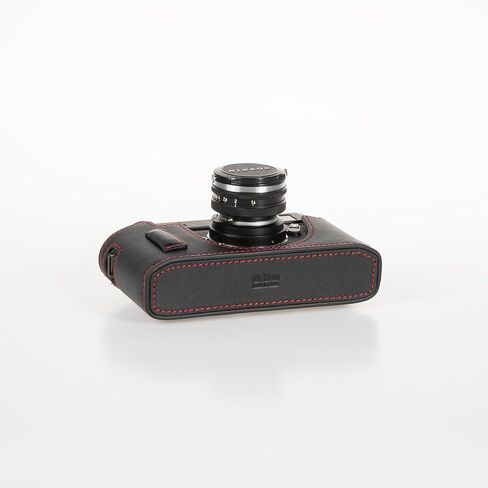 Black Leather with Red Stitching Half Case for Leica M5 Film camera with 2 lugs or 3 lugs in Saudi Arabia