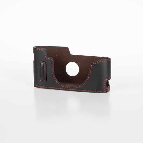 Black Leather with Red Stitching Half Case for Leica M5 Film camera with 2 lugs or 3 lugs in Saudi Arabia