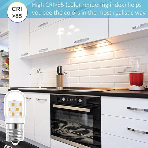 e17 led تحت الميكروويف فوق الموقد لمبة الضوء 125v الأجهزة 8206232a 40w المتوهجة المكافئة، e17 قاعدة متوسطة 3w لمبة الضوء عكس الضوء للثلاجات، غطاء محرك السيارة، ضوء النهار 4000k، 2 حزمة in Kuwait