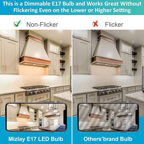 e17 led تحت الميكروويف فوق الموقد لمبة الضوء 125v الأجهزة 8206232a 40w المتوهجة المكافئة، e17 قاعدة متوسطة 3w لمبة الضوء عكس الضوء للثلاجات، غطاء محرك السيارة، ضوء النهار 4000k، 2 حزمة in Kuwait