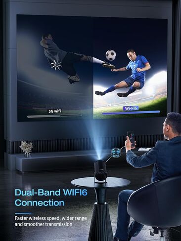 CLOKOWE 4K Mini Projector with WiFi and Bluetooth - 180° Rotation & Auto Keystone, Full HD 1080P Supported, Portable Outdoor Movie Projector, Compatible with TV Stick/Windows/iOS/Android/HDMI/USB in Saudi Arabia