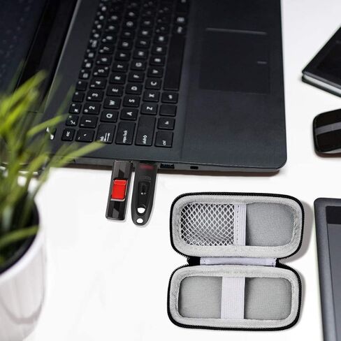 USB Flash Drive Case, SD Card Holder Compatible with Thumb Drive, Memory Cards, SDXC SDHC Storage Bag, Electronic Accessories Organizer for SanDisk for Samsung for Inland (Grey, Small) in Saudi Arabia