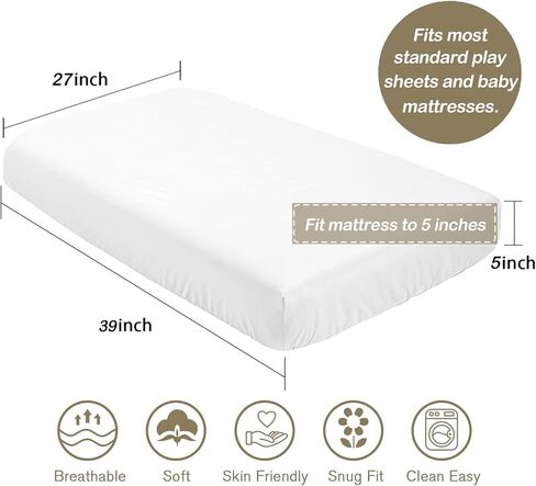 CaTaKu Mini Crib Sheets Fitted for Girls Boys Cute Gooses Duck Baby Crib Sheets, Neutral Mattress Sheets Nursery Toddler Bed Sheets 28"x 52" in Kuwait