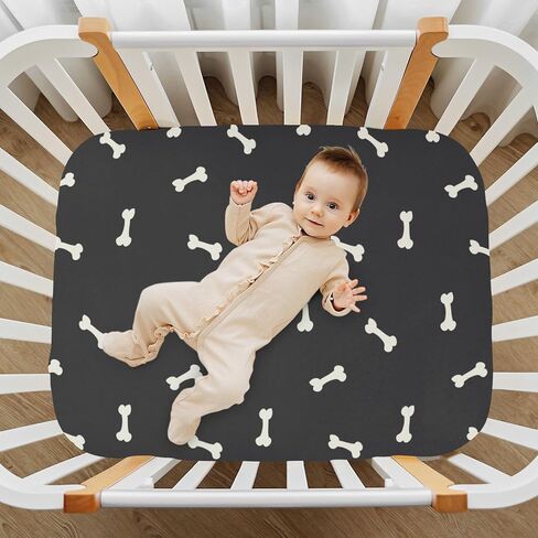 CaTaKu Mini Crib Sheets Fitted for Girls Boys Cute Gooses Duck Baby Crib Sheets, Neutral Mattress Sheets Nursery Toddler Bed Sheets 28"x 52" in Kuwait