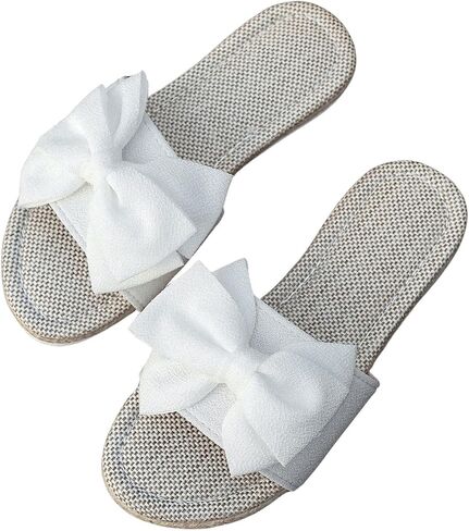 GORGLITTER Women's Bow Flat Sandals Vacation Open Toe Thick Sole Memory Foam Sandals in Saudi Arabia